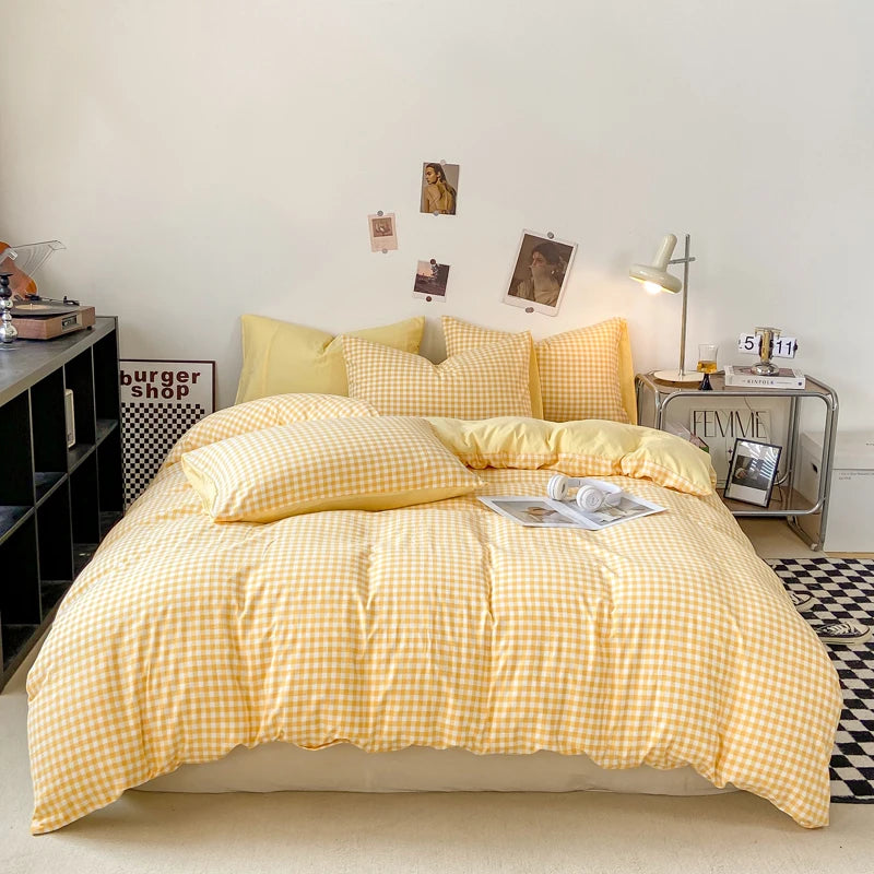 Plaid Duvet Cover (Skin-Friendly, Double-Sided)
