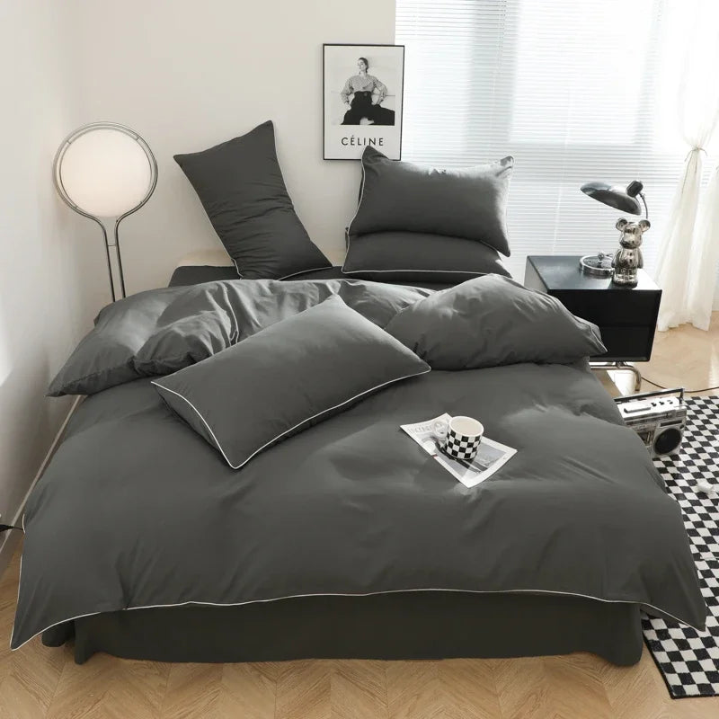 Solid Color Bedding Set (Simple Style)