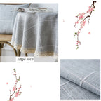 Jacquard Checkered Round Tablecloth with Tassels