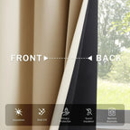 100% Blackout Solid Curtains (2 Panels)