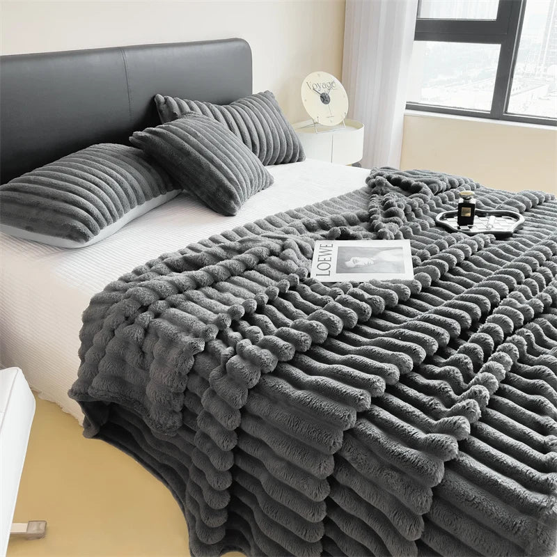 Thick Striped Multi-Purpose Blanket