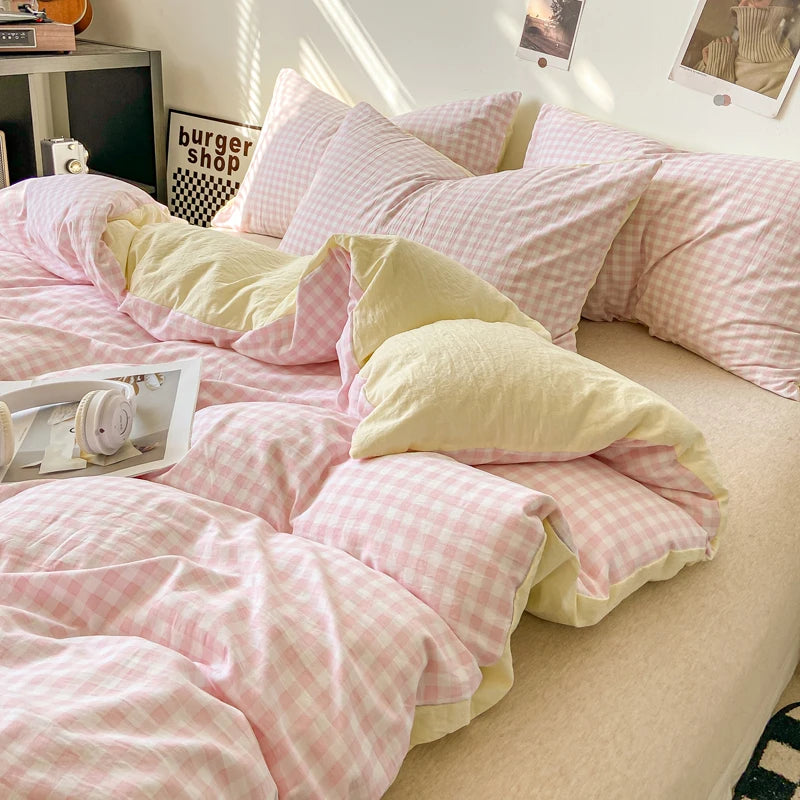 Plaid Duvet Cover (Skin-Friendly, Double-Sided)