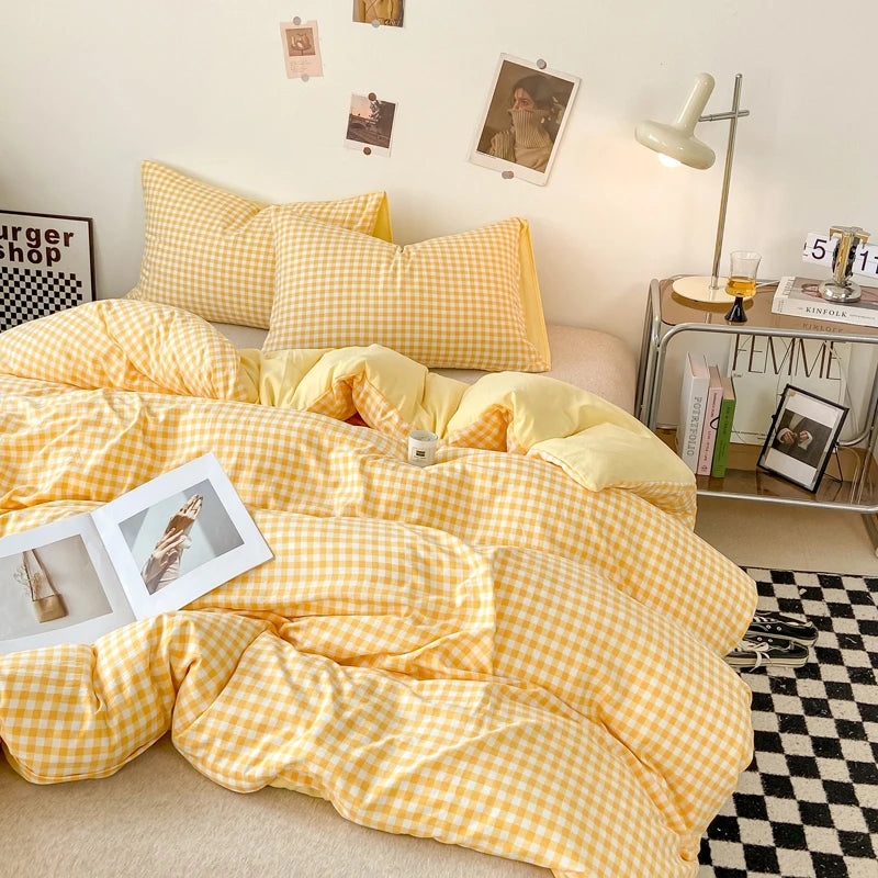 Plaid Duvet Cover (Skin-Friendly, Double-Sided)