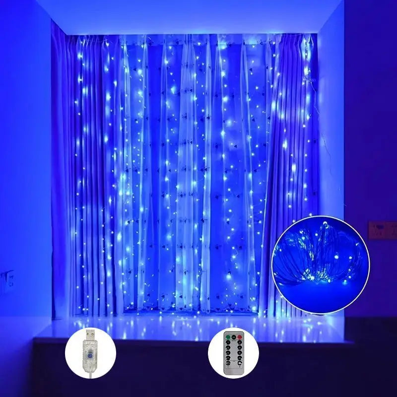 USB Curtain Fairy Lights with Remote (8 Modes)