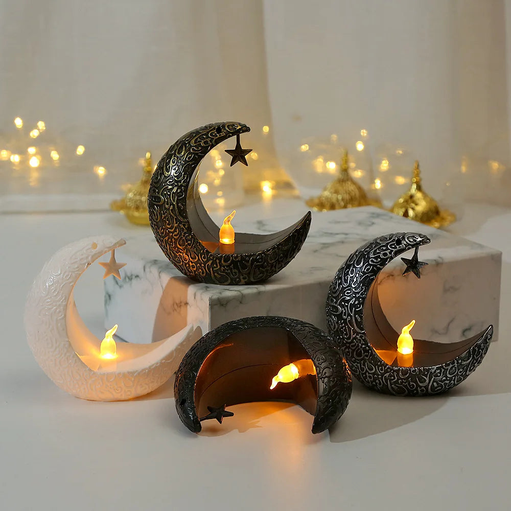 LED Star Moon Ramadan Candle Lamp