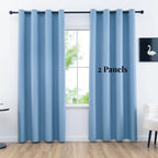 100% Blackout Solid Curtains (2 Panels)
