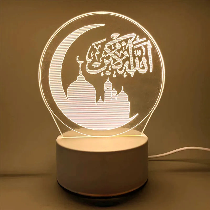 USB 3D LED Eid Mubarak Night Light