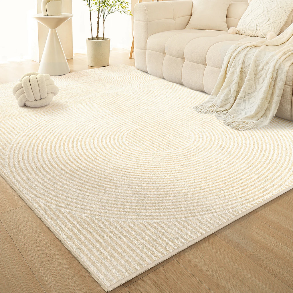 French Cream Non-Slip Area Rug