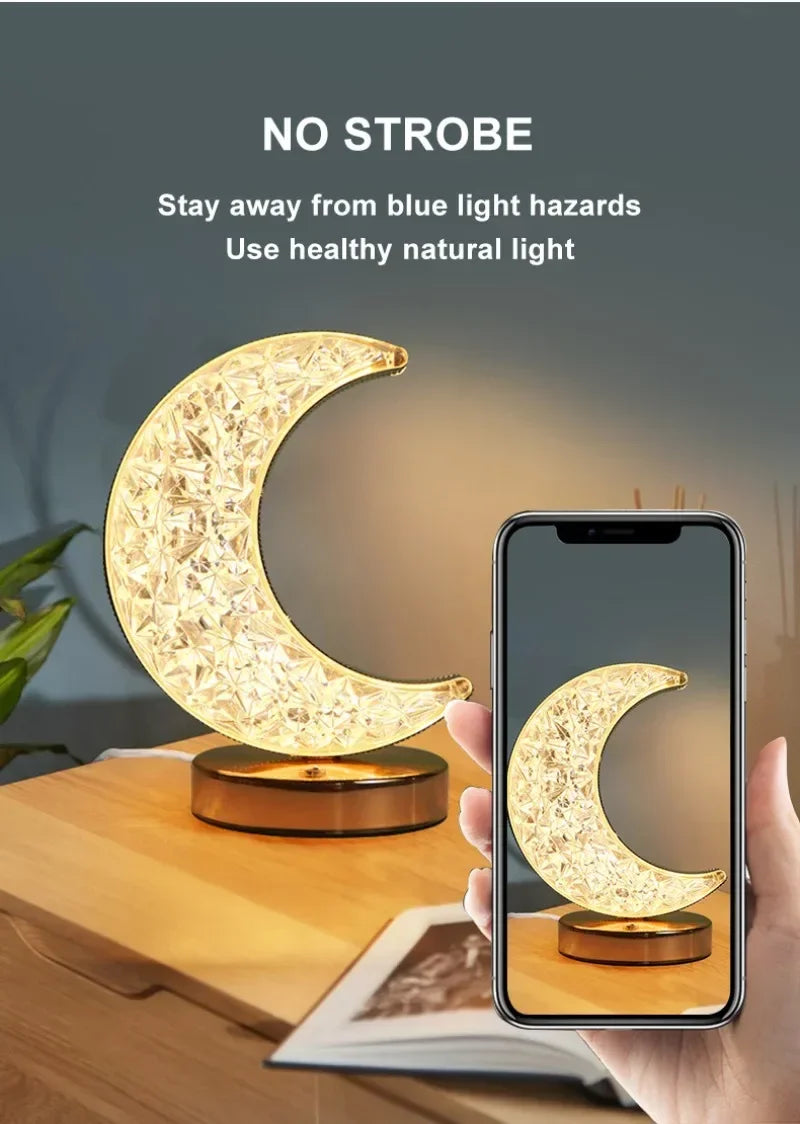Crystal Touch Dimming Moon Night Light