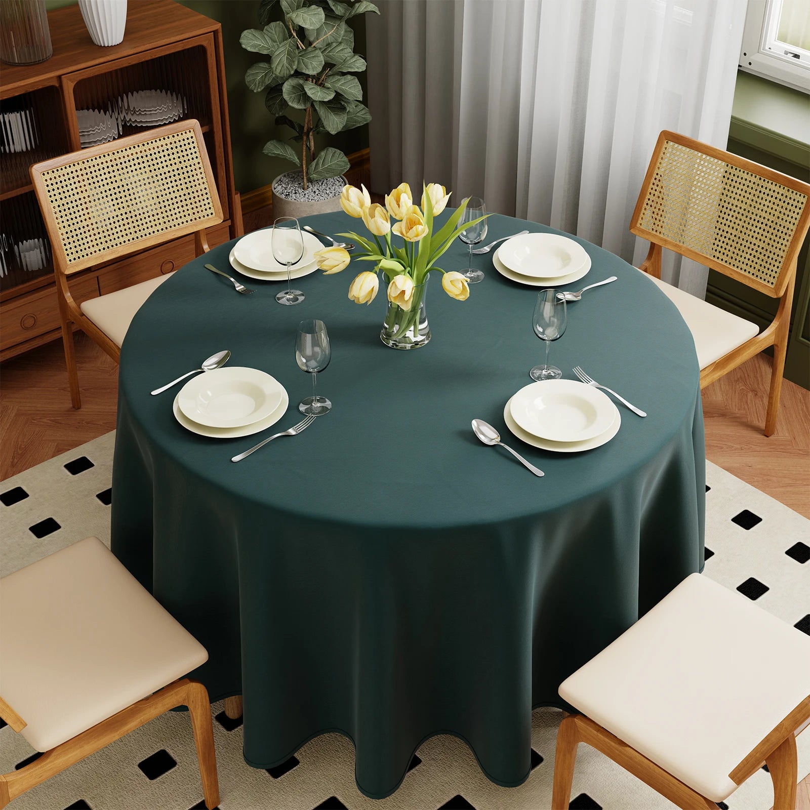 Solid Color Round Tablecloth