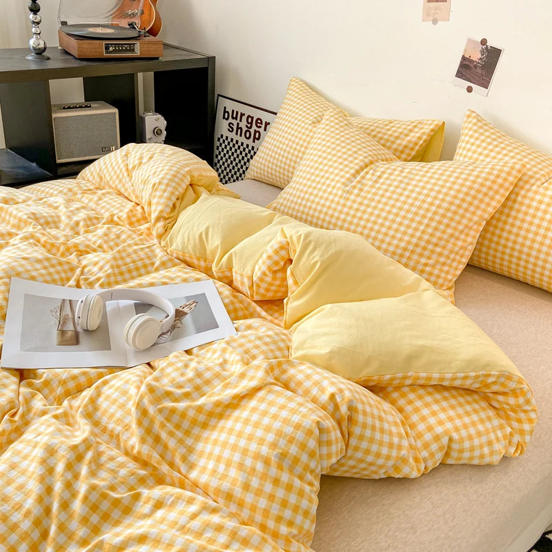 Plaid Duvet Cover (Skin-Friendly, Double-Sided)