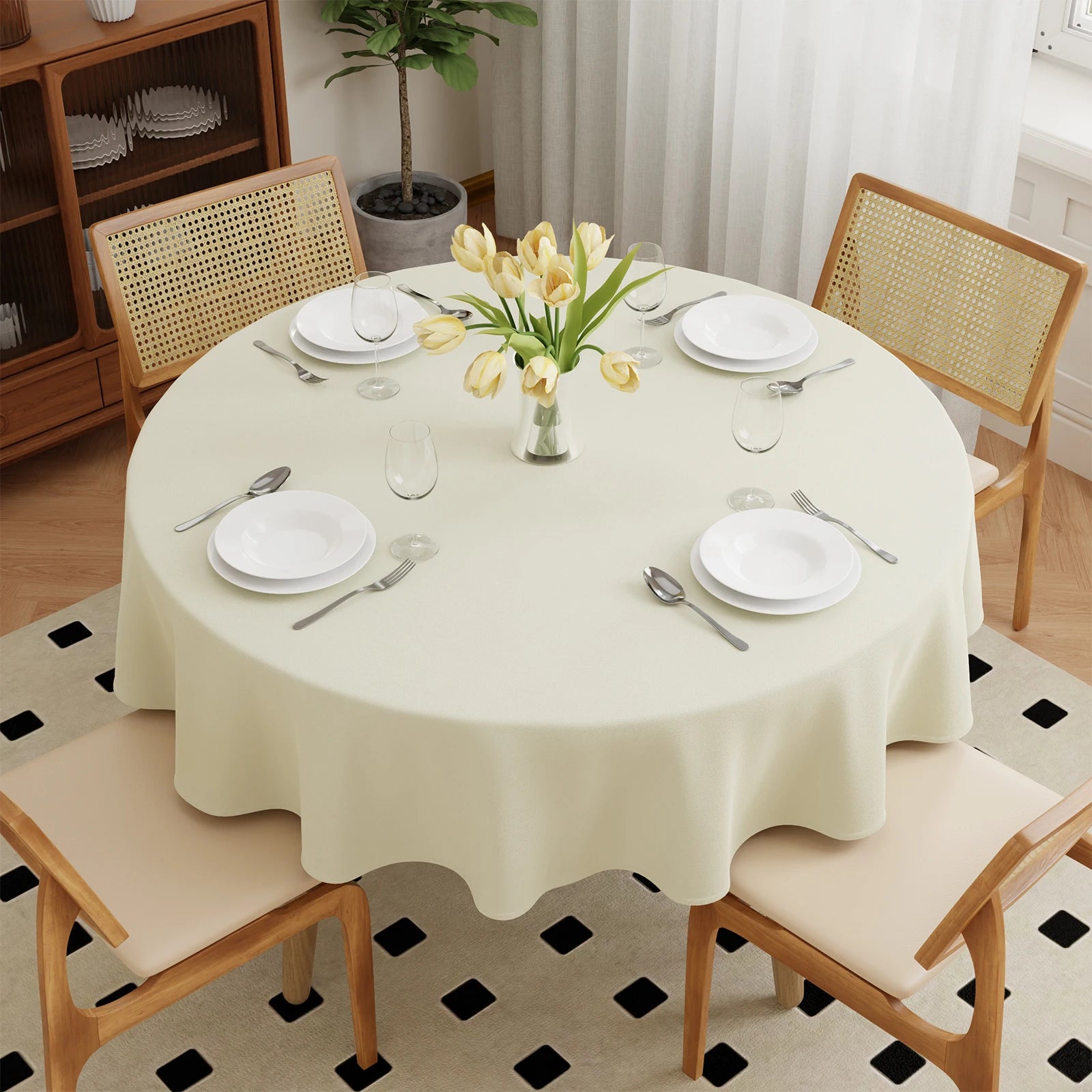 Solid Color Round Tablecloth