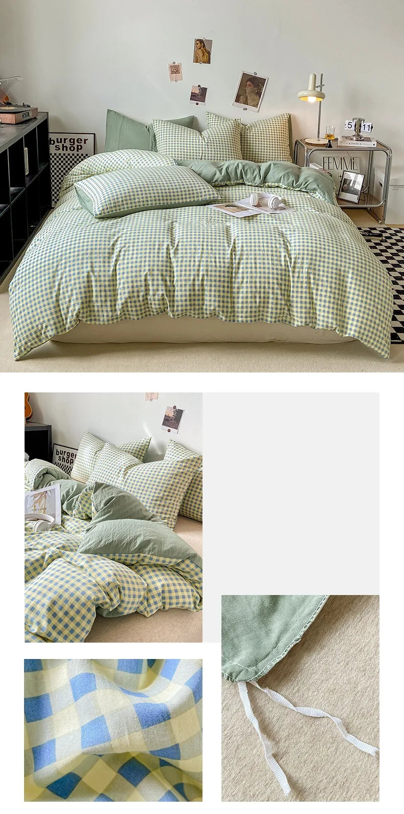 Plaid Duvet Cover (Skin-Friendly, Double-Sided)