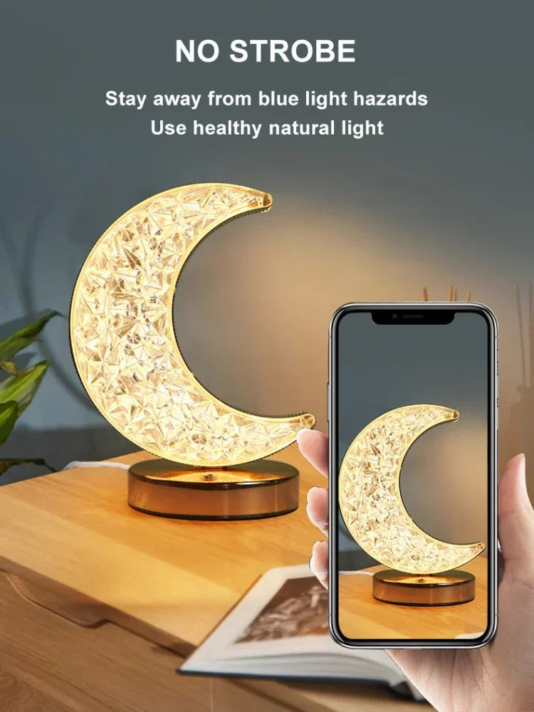 Crystal Touch Dimming Moon Night Light