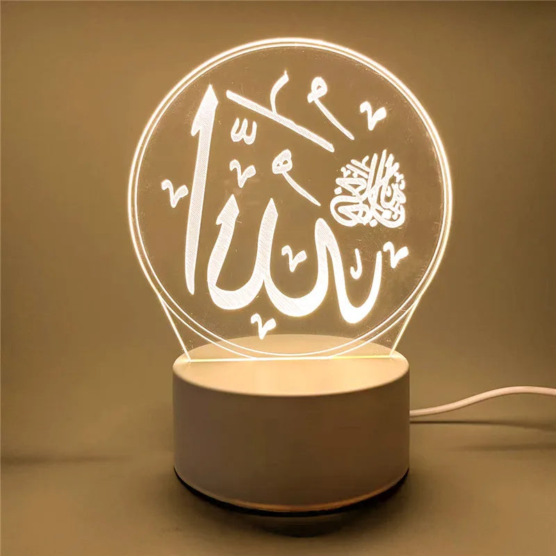 USB 3D LED Eid Mubarak Night Light
