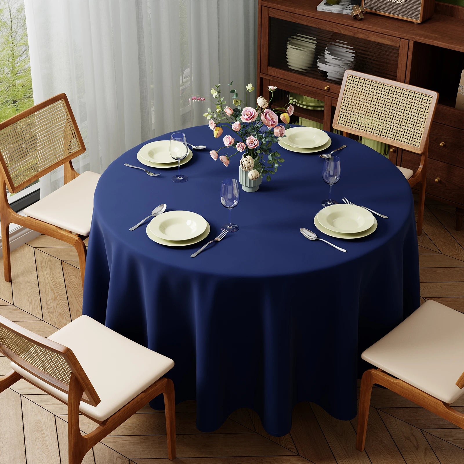 Solid Color Round Tablecloth