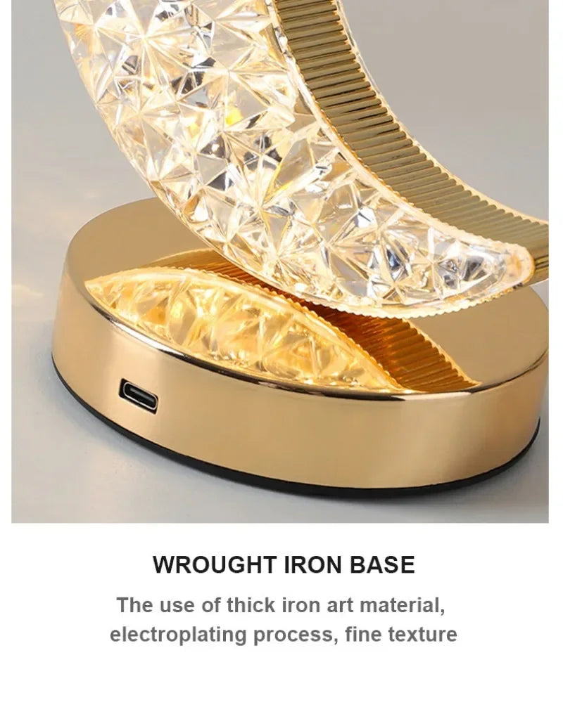 Crystal Touch Dimming Moon Night Light