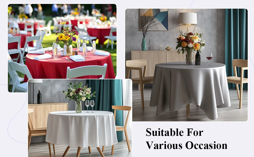 Solid Color Round Tablecloth