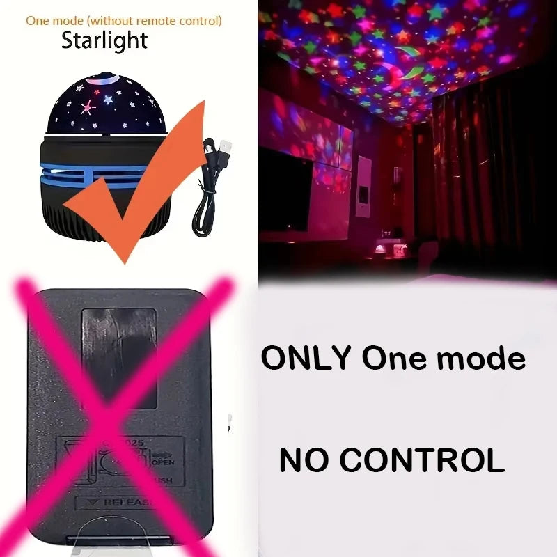 7-Color Galaxy Star Projector Night Light