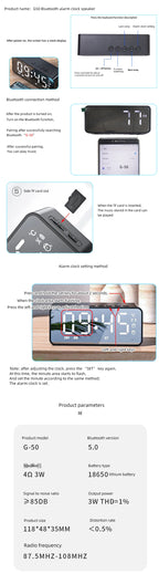 Mini Bluetooth Speaker Alarm Clock