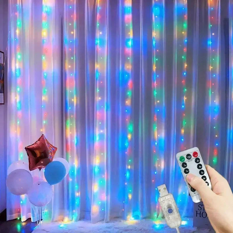 USB Curtain Fairy Lights with Remote (8 Modes)