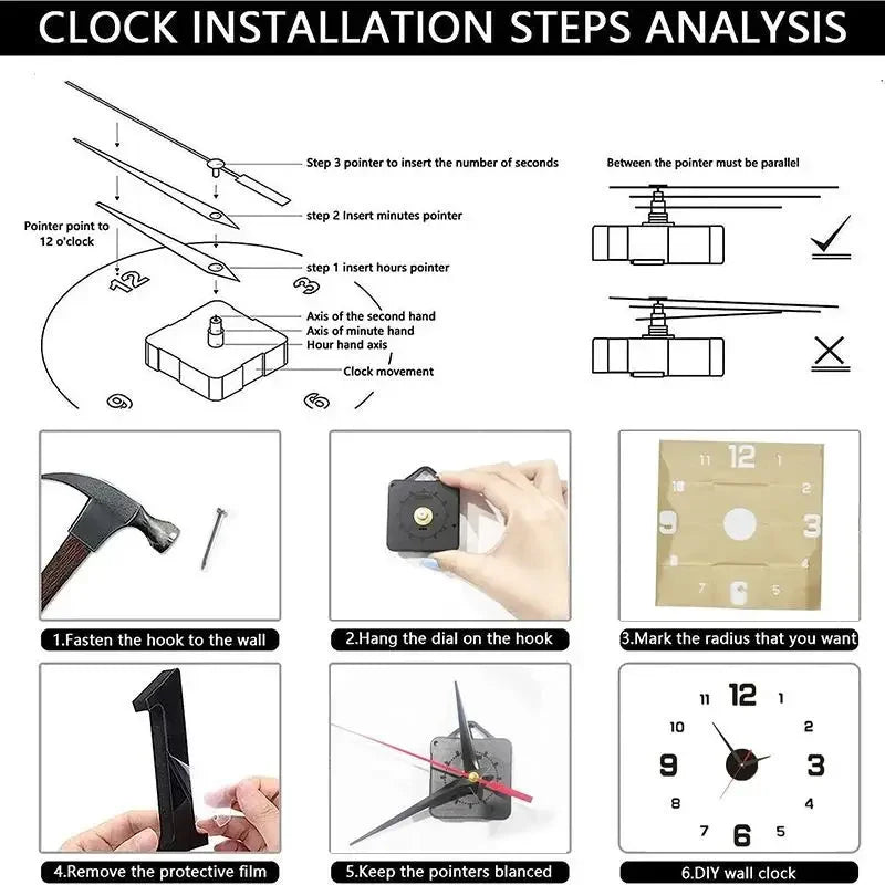 Frameless DIY Wall Clock Sticker
