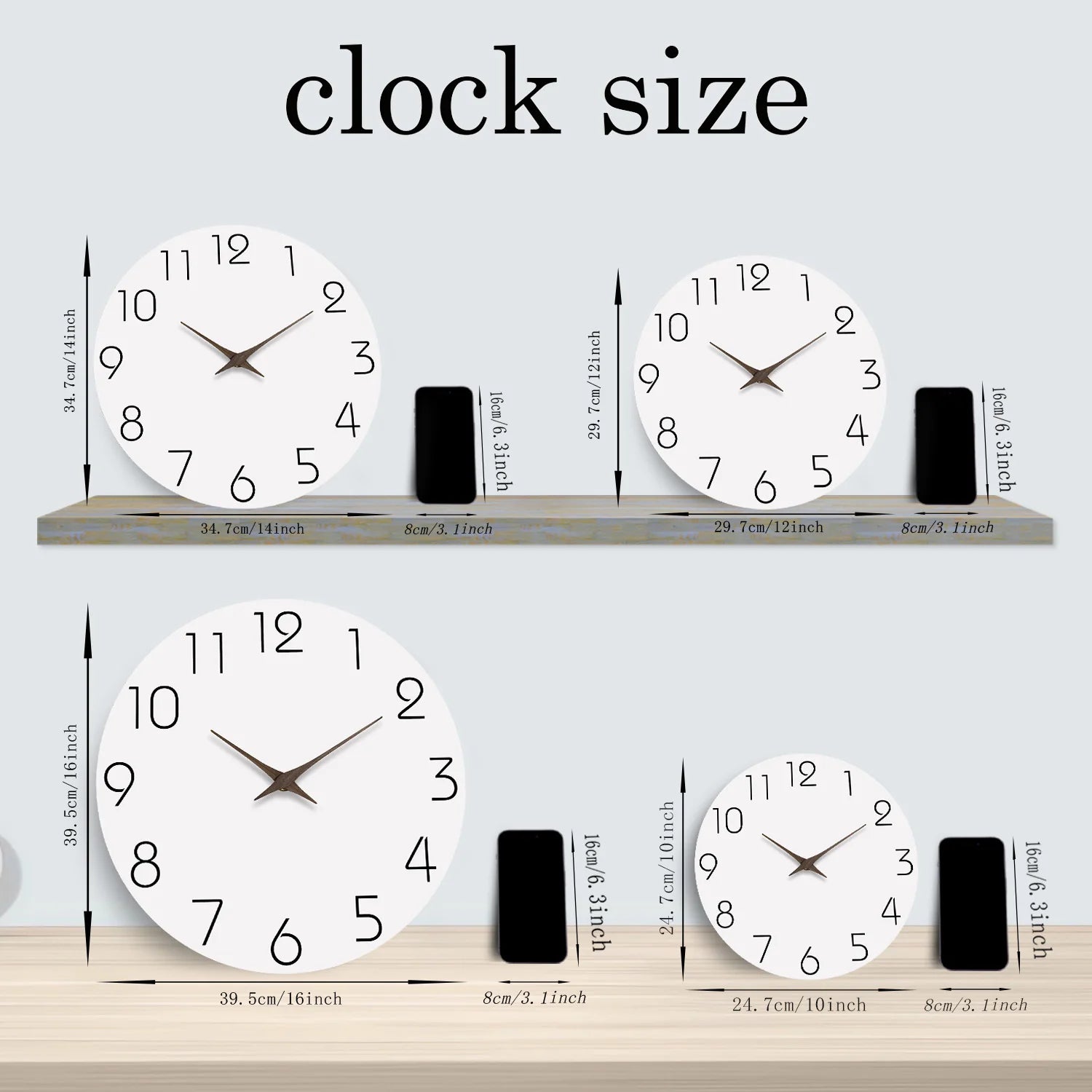 Modern Wooden Silent Wall Clock