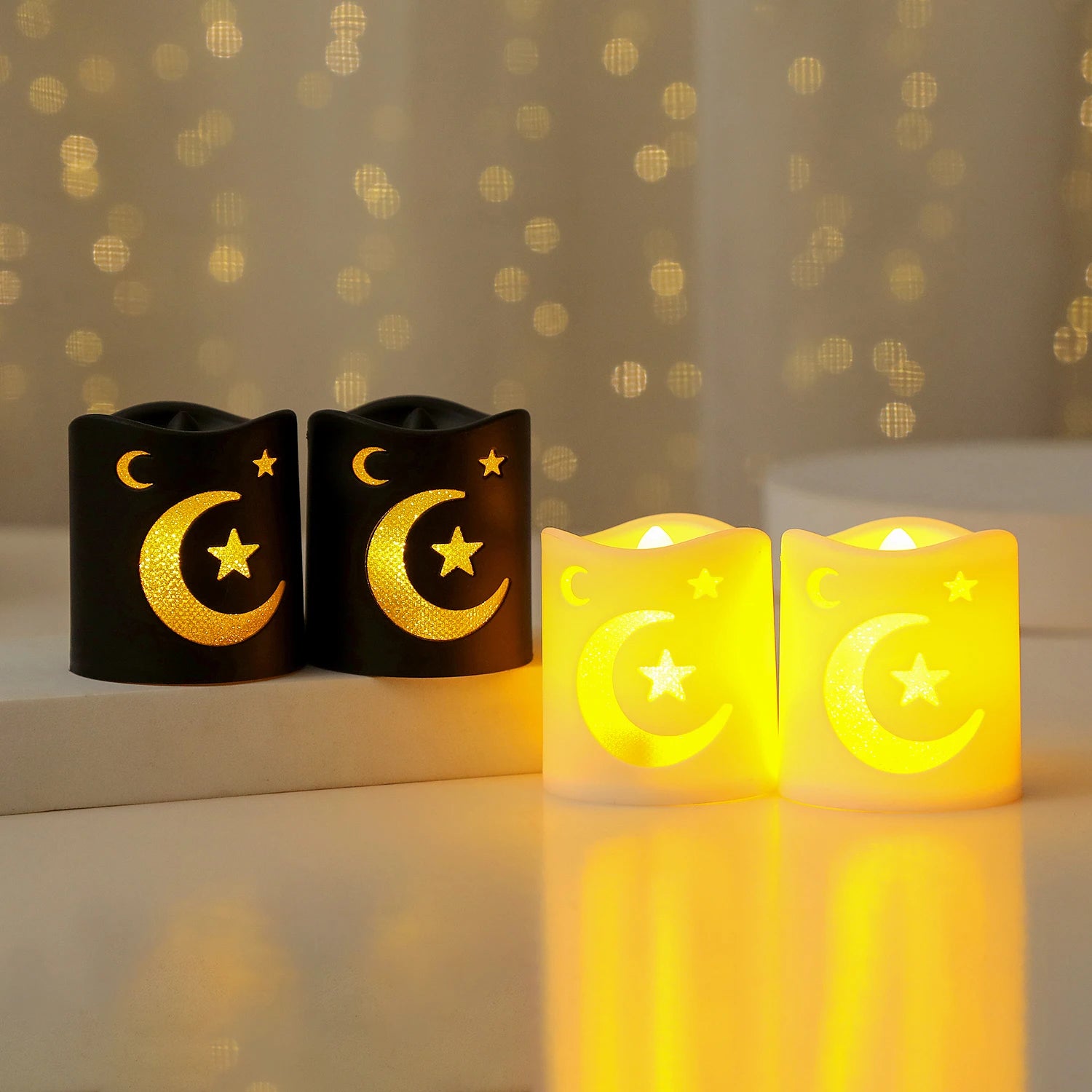 LED Star Moon Ramadan Candle Lamp
