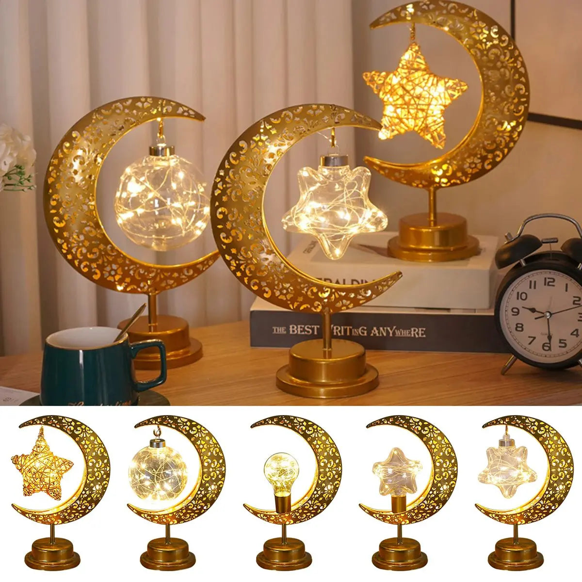 Golden LED Ramadan Table Lamp