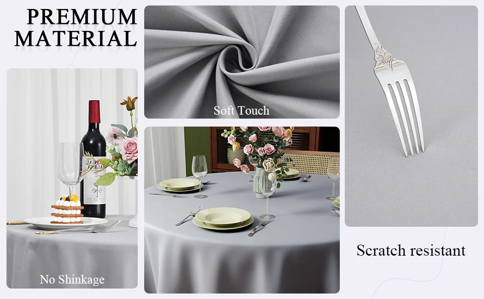 Solid Color Round Tablecloth