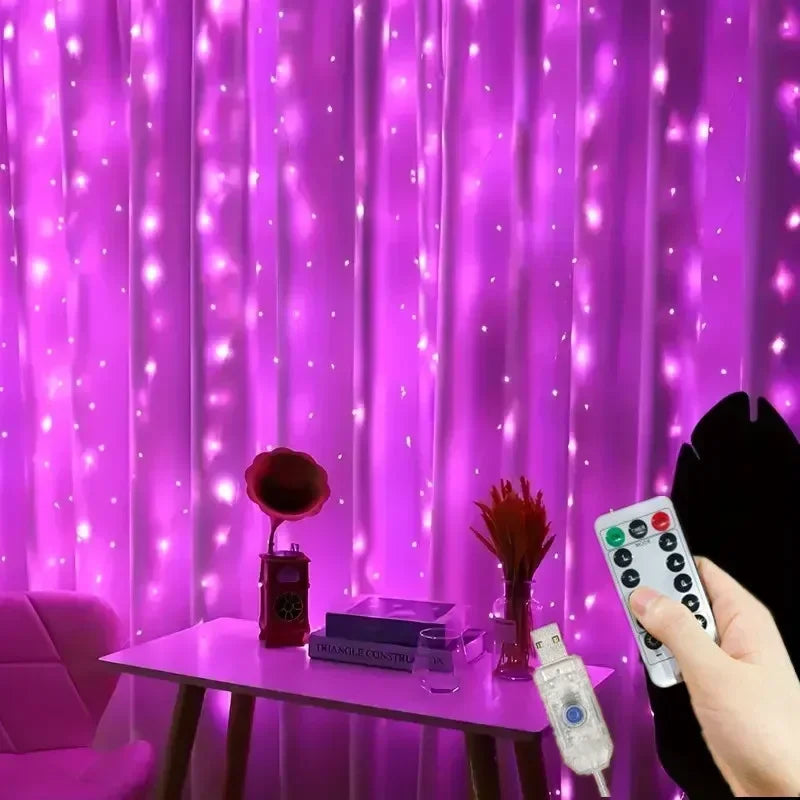 USB Curtain Fairy Lights with Remote (8 Modes)